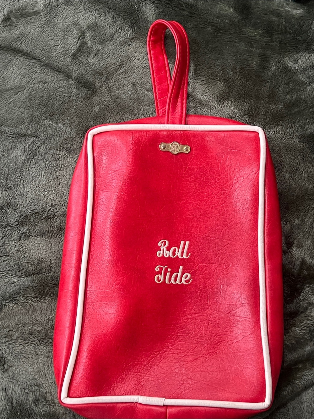 Source Unknown Red and White 'Roll Tide' Wristlet Toiletry Bag